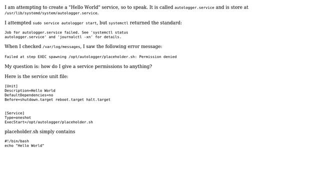 Unix & Linux: systemd Failed at step EXEC spawning script: Permission denied смотреть онлайн