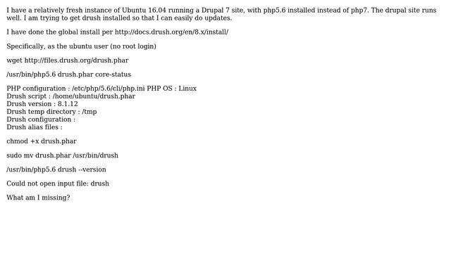 Drupal: Could not open input file: drush (2 Solutions!!) смотреть онлайн