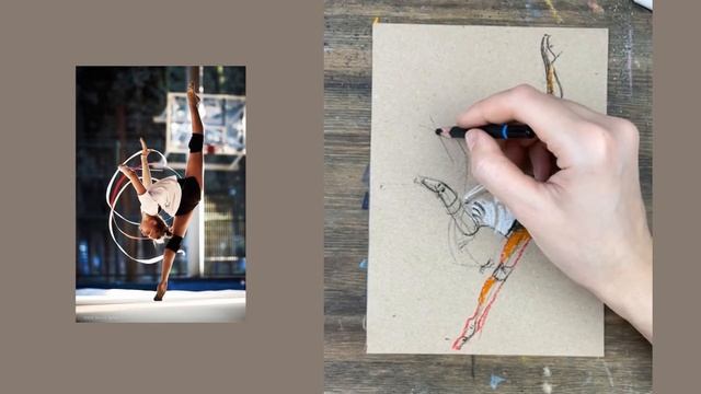 КАК НАРИСОВАТЬ ГИМНАСТКУ. УРОК СКЕТЧИНГА. ВОСКО-МАСЛЯНЫЕ МЕЛКИ. ЦВЕТНЫЕ КАРАНДАШИ смотреть онлайн