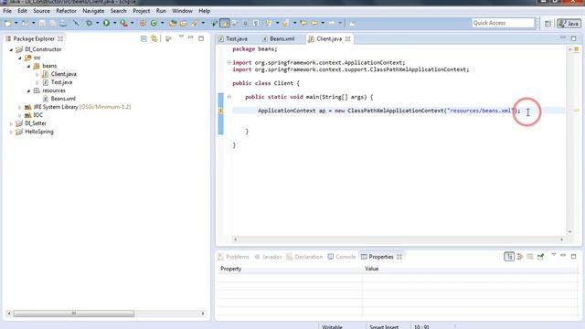 JAVA Spring IOC Dependencies Injection using the Constructor. смотреть онлайн