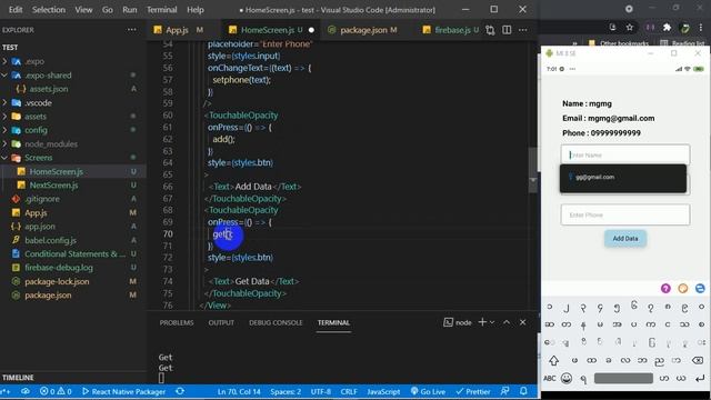 React Native For Beginner ReactNative101 Part67 Test onPress+FetchData+useState+Render смотреть онлайн