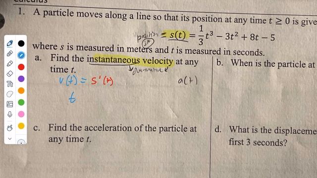 Calc AB. 4.2 Position, Velocity and Acceleration смотреть онлайн