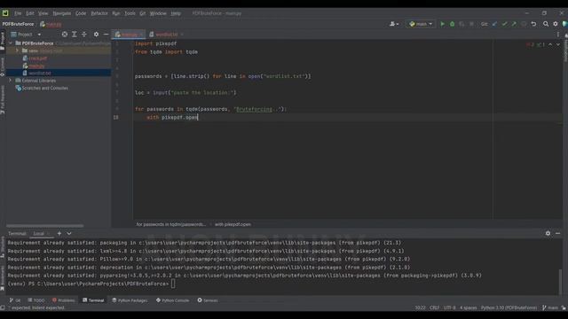 Hack any protected pdf files using python script | Brute force | AnonBunny | Malayalam | Pycharm смотреть онлайн