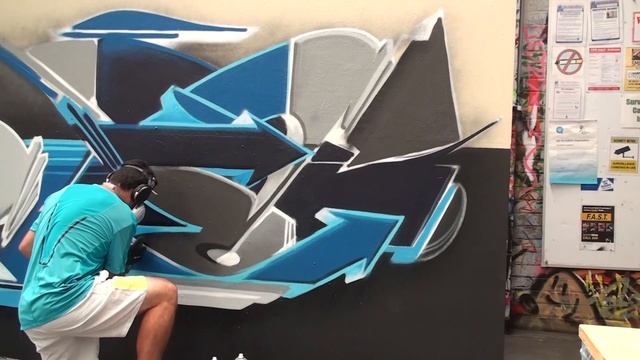 freestyle graffiti piece #12 - Kobra paint - Pensil - wildstyle - SHORT смотреть онлайн