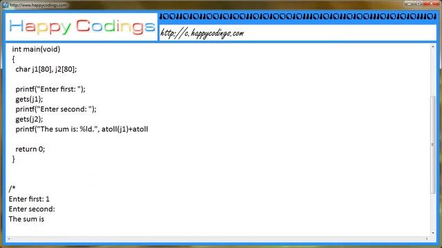 Converts str into a long long int value c code example смотреть онлайн