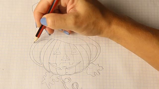 Простые рисунки #3 Как нарисовать тыкву в шляпе на хэллоуин смотреть онлайн