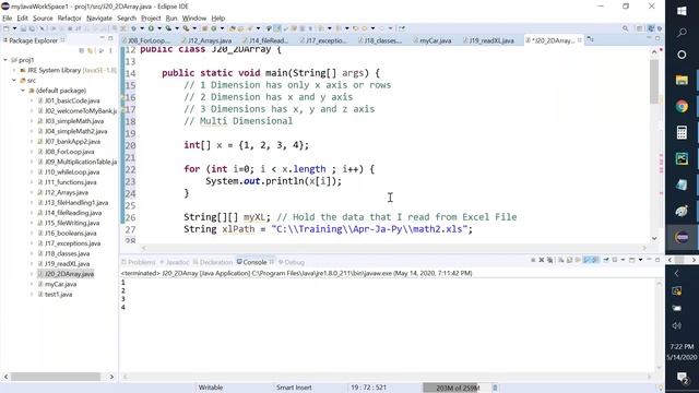Day 10 Java + Python Free Live Training 2d Arrays Read from Excel смотреть онлайн