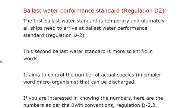 Ballast Water Management Convention/ D1 And D2 Standards/BWM Plan/ Ballast Water Record Book/BWMC.