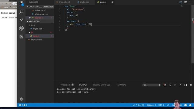 VueJS | Level 1-6: v-on click event смотреть онлайн