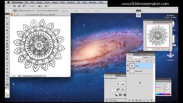 Make images transparent and darken lines (Photoshop) смотреть онлайн