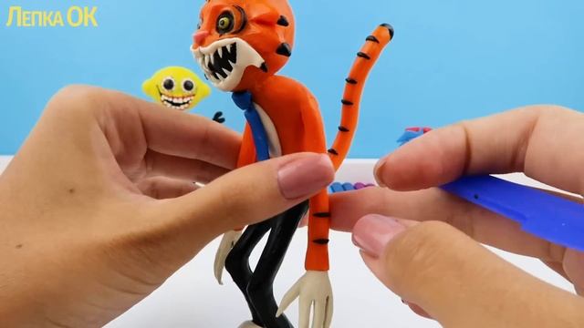 Леплю Тигра и Панду из Хоррор игры Mr Hopps Playhouse 2 | Лепим фигурки из пластилина с Лепка ОК смотреть онлайн
