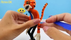 Леплю Тигра и Панду из Хоррор игры Mr Hopps Playhouse 2 | Лепим фигурки из пластилина с Лепка ОК