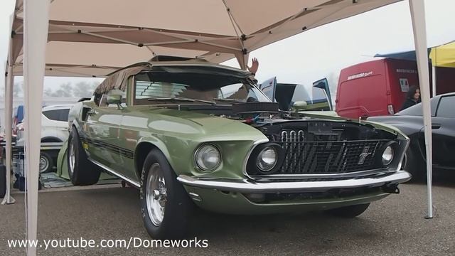 1969 Ford Mustang Mach 1 Drag Racing - Revs and Edelbrock Engine detail - смотреть онлайн