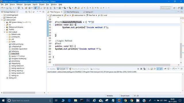 Set Dependency in Methods in TestNG смотреть онлайн