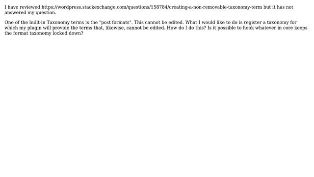 Wordpress: Non editable custom taxonomy смотреть онлайн