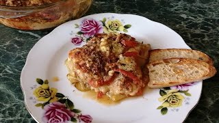 Кабачки, запечённые с помидорами и сыром. смотреть онлайн