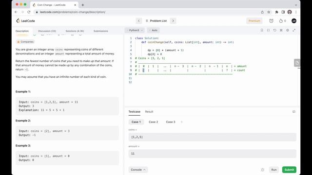 Leetcode 322. Coin Change | Динамическое программирование смотреть онлайн