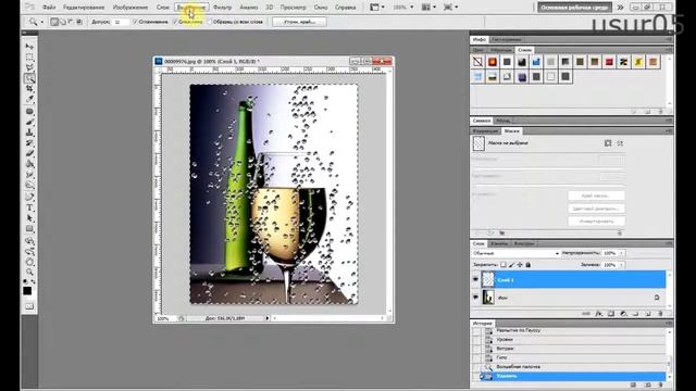 Как сделать сползающие капельки на Photoshop CS5 видеоурок смотреть онлайн