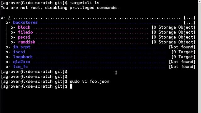 targetcli screencast Part 3 of 3: Config File and API смотреть онлайн