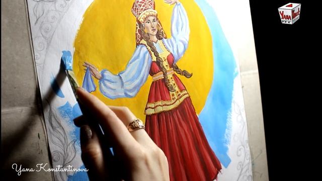 Декоративная живопись.Рисуем русскую красавицу. смотреть онлайн