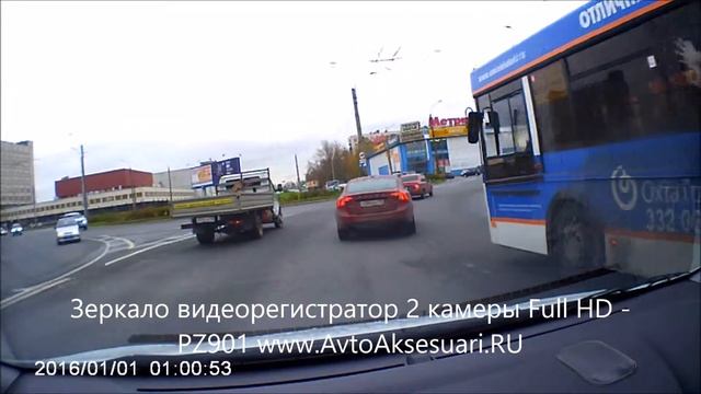 Зеркало видеорегистратор 2 камеры Full HD - PZ901 смотреть онлайн