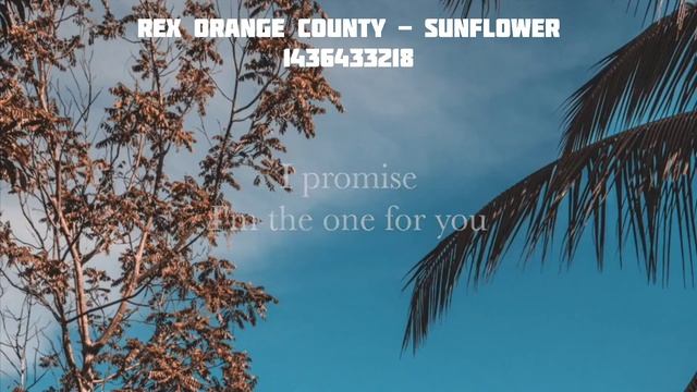rex Orange County - sunflower id roblox relax song смотреть онлайн