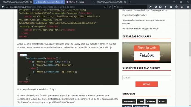 Navbar Bootstrap 4 - Efecto Scroll Cambiando el color del menú смотреть онлайн