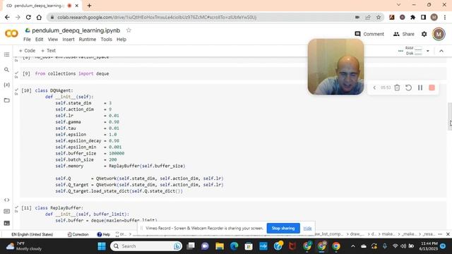 Using OpenAI Gym and PyTorch along with DeepQ learning train an rl agent pendulum to swing correctl смотреть онлайн