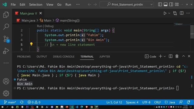 Print Statement In Java смотреть онлайн