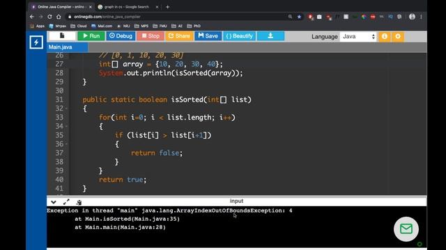 Check if Array is Sorted - Java Practice Exercise. Programming Fundamentals - Lab 9. CS190 FMU. смотреть онлайн