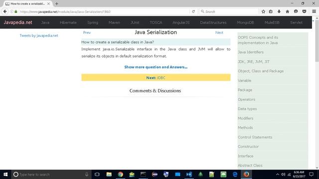 How to create a serializable class in Java?
| javapedia.net смотреть онлайн