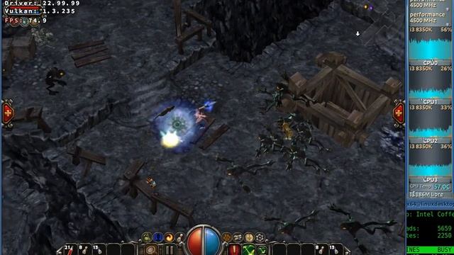 Torchlight 1 D9VK Test 60fps QuickSync x64 + Sound (Core i3 8350K) + Mesa 22.x смотреть онлайн