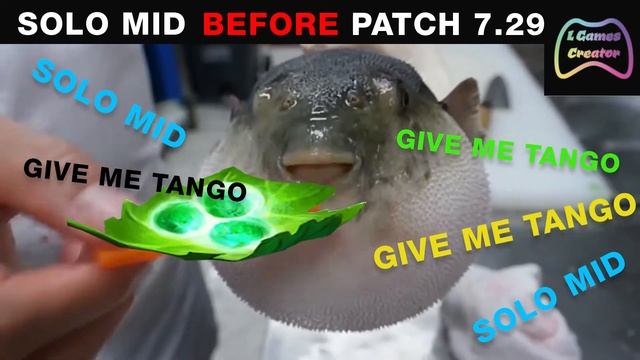 Pufferfish eating Tango. Dota 2 solo mid before and after patch 7.29. смотреть онлайн