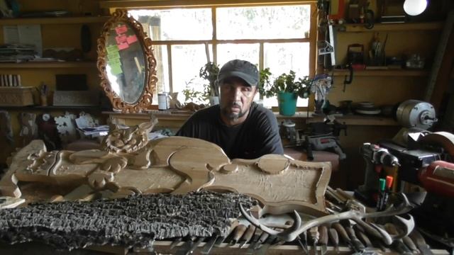 Woodcarving  Панно Рысь