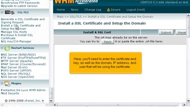 How to install an SSL certificate in WHM - WHM Management Tutorials смотреть онлайн