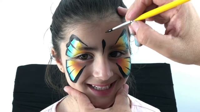 Rainbow Butterfly Face Painting Tutorial - How to Face Paint a rainbow butterfly смотреть онлайн