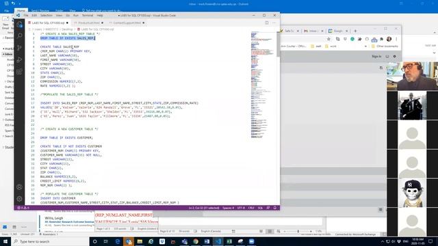 Intro to SQL create tables insert data CP1000 7 class November 5 2020 смотреть онлайн