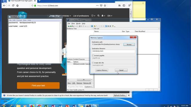 Memory Dump Windows 7 with FTK Imager смотреть онлайн