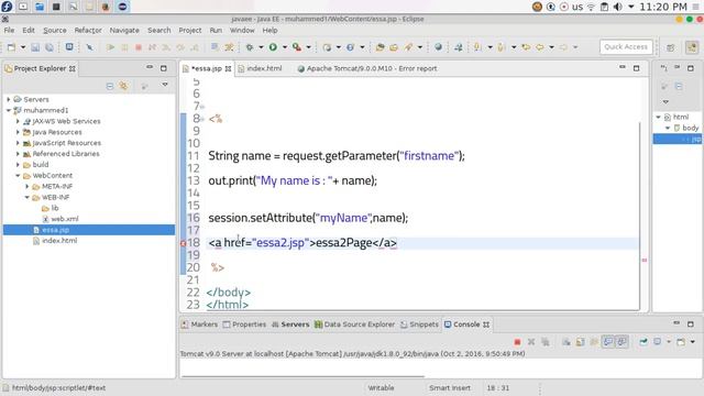 15 JAVA EE JSP Implicit Objects session смотреть онлайн
