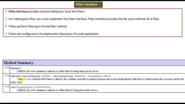 Filter Interface | Servlets смотреть онлайн