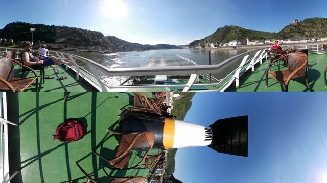 Rhine River Cruise 360 Video - Sankt Goarshausen with Castle Katz смотреть онлайн