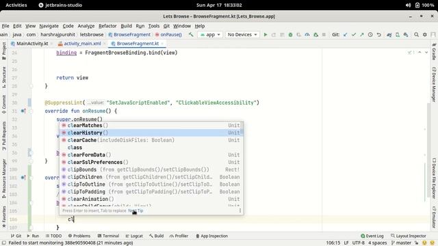 20.Clearing All Data of WebView When App Is Closed | Android Studio Kotlin смотреть онлайн