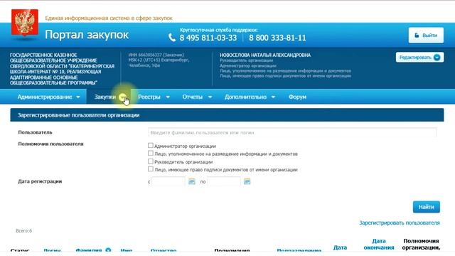 Работа в закрытой части части сайта Zakupki.gov.ru (единой информационной системе)