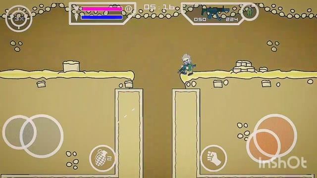 Играю в Mini Militia. Игра по сети с другом. смотреть онлайн