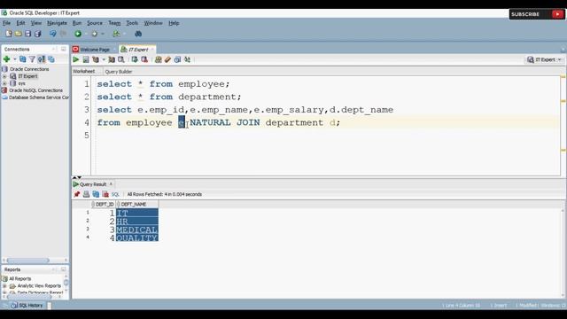 28. Natural Join in Oracle PL/SQL смотреть онлайн