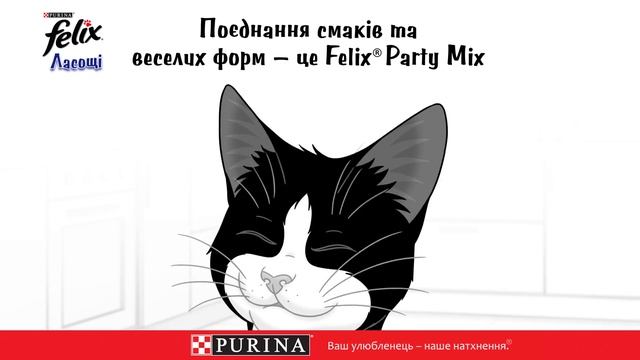 Purina Felix® Party Mix - Ласощі для кмітливих котів ! смотреть онлайн