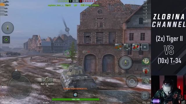 Два Немецких ТИГРА против Десяти Советских Т-34 | WoT Blitz смотреть онлайн