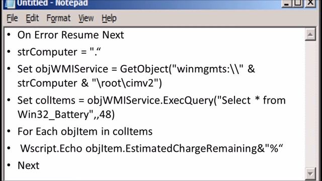vbscript battery status check смотреть онлайн