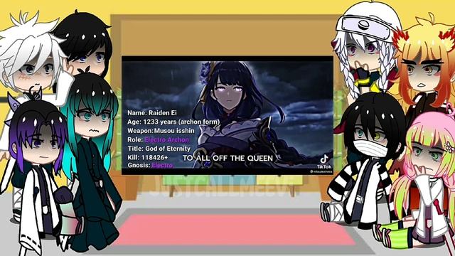 || KNY Hashira react to Raiden Shogun and Scaramouche || Gacha Club || justcallmevi || Part 1/2 || смотреть онлайн