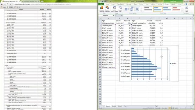 How to construct a Population Pyramid with Excel and US Census смотреть онлайн